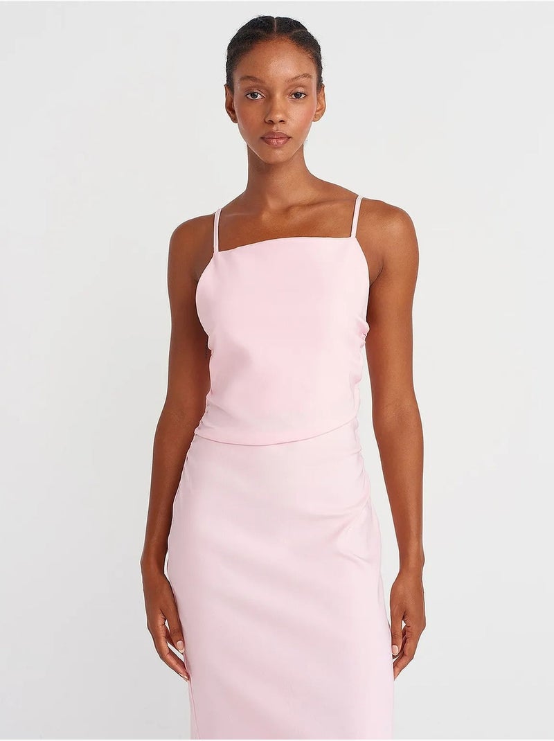 Robe midi moulante sans manches dilvin Rose clair - Kiabi