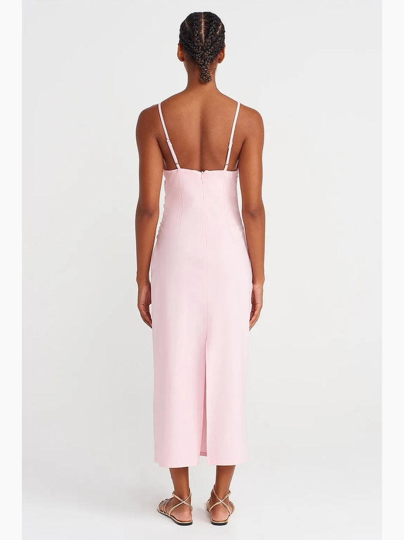 Robe midi moulante sans manches dilvin Rose clair - Kiabi