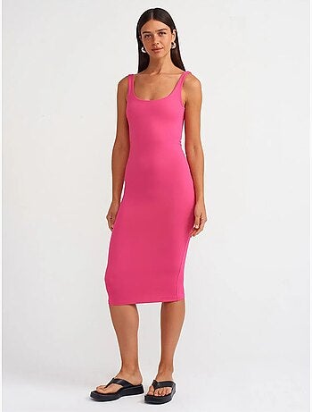 Robe midi moulante sans manches dilvin
