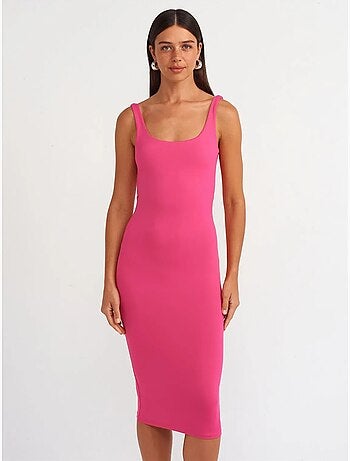 Robe midi moulante sans manches dilvin