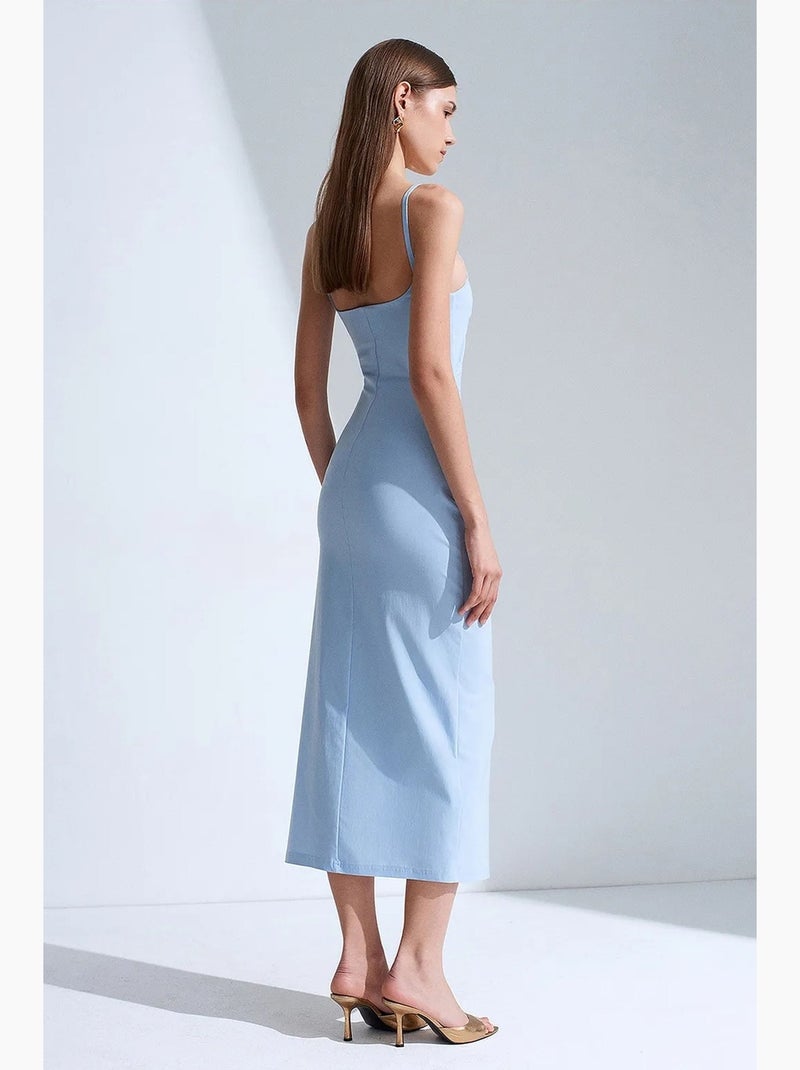 Robe midi moulante sans manches pour femme dilvin Bleu ciel - Kiabi