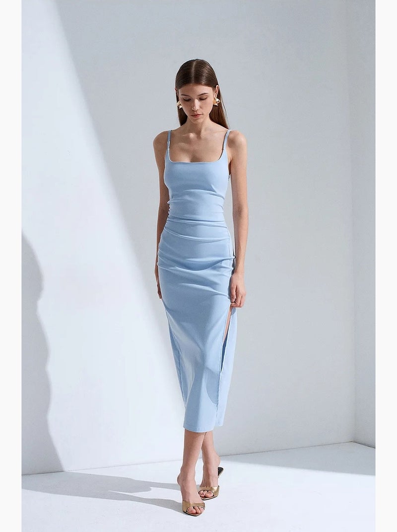 Robe midi moulante sans manches pour femme dilvin Bleu ciel - Kiabi