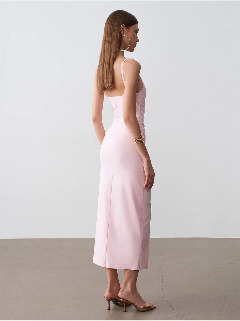 Robe midi moulante sans manches pour femme dilvin Rose pâle - Kiabi