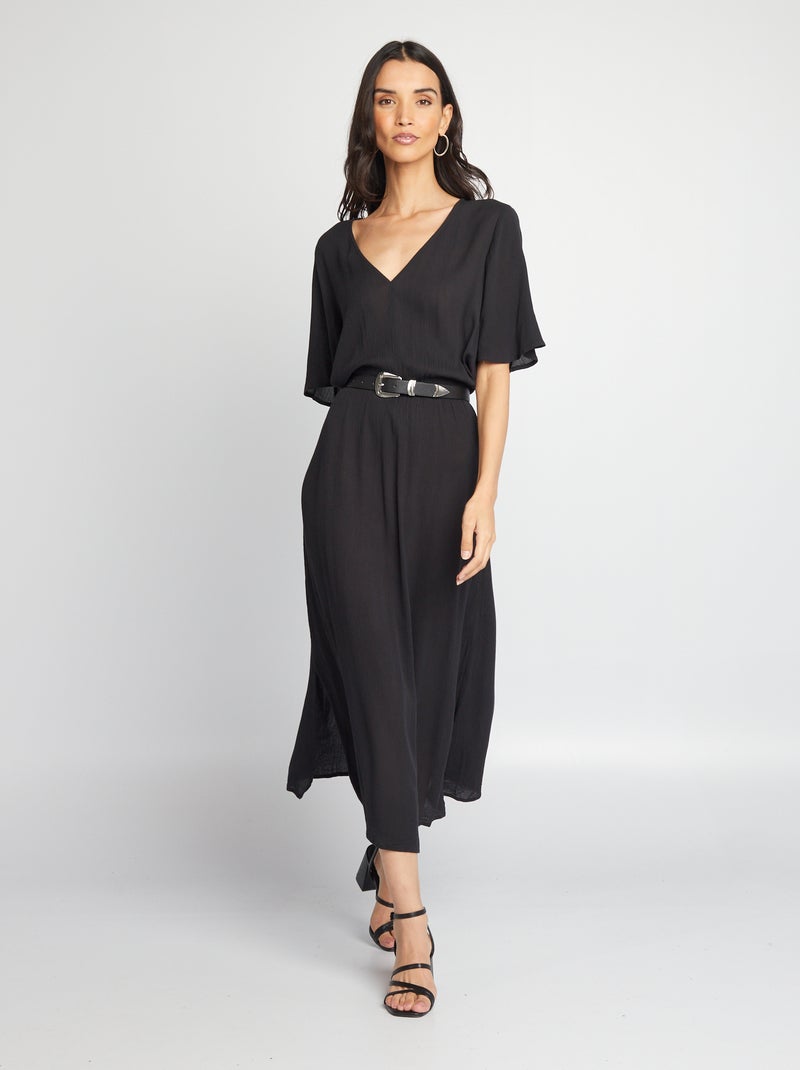Robe midi noir - Kiabi