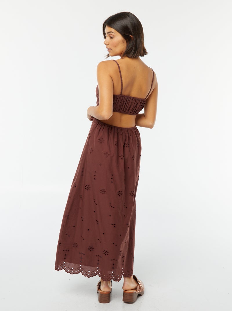 Robe midi ouverture sur les côtés Marron - Kiabi