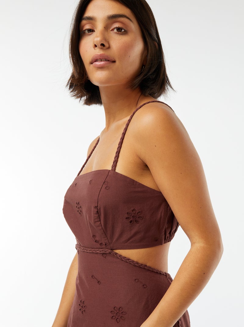 Robe midi ouverture sur les côtés Marron - Kiabi