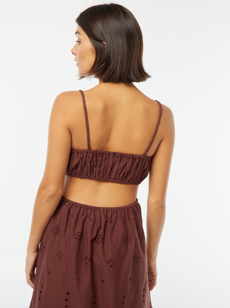 Robe midi ouverture sur les côtés Marron - Kiabi
