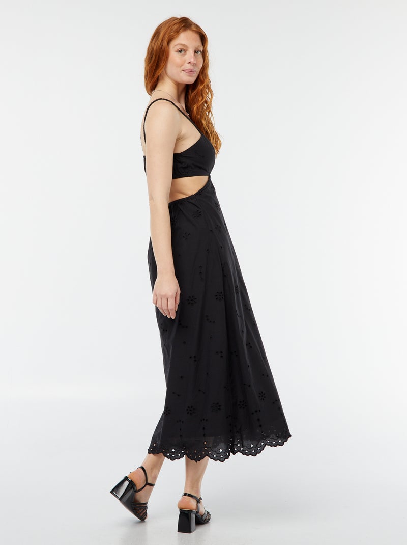 Robe midi ouverture sur les côtés NOIR - Kiabi