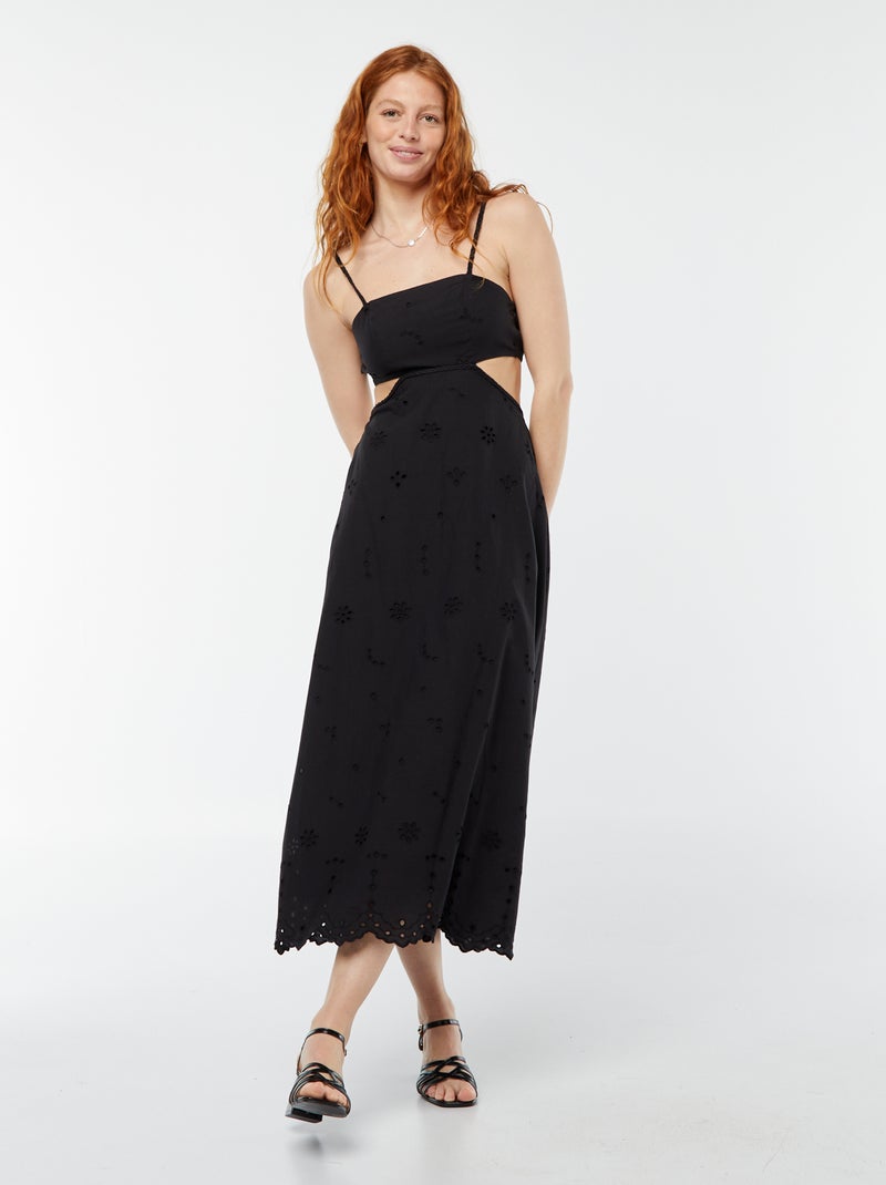 Robe midi ouverture sur les côtés NOIR - Kiabi
