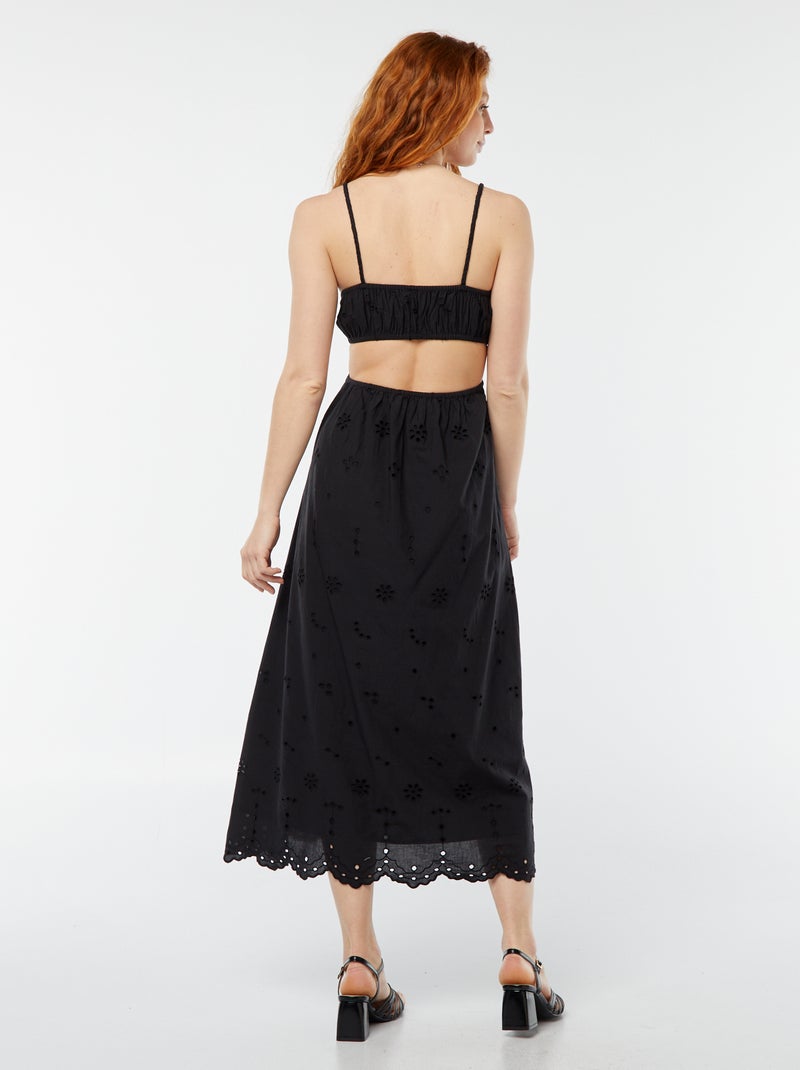 Robe midi ouverture sur les côtés NOIR - Kiabi
