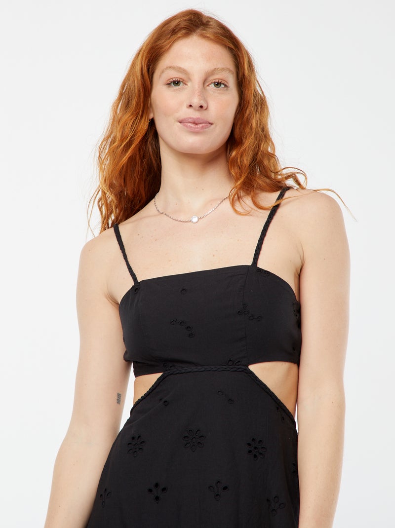 Robe midi ouverture sur les côtés NOIR - Kiabi