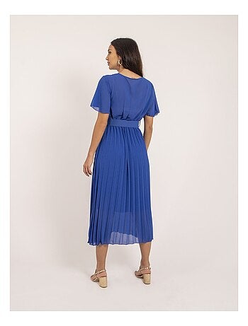 Robe midi plissée et ceinture ISALA