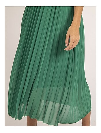 Robe midi plissée et ceinture ISALA