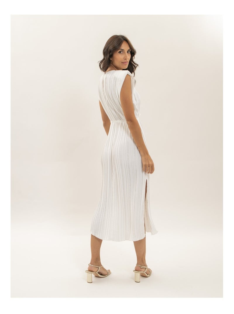 Robe midi plissée IROVE Blanc - Kiabi