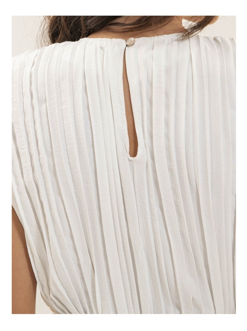 Robe midi plissée IROVE Blanc - Kiabi