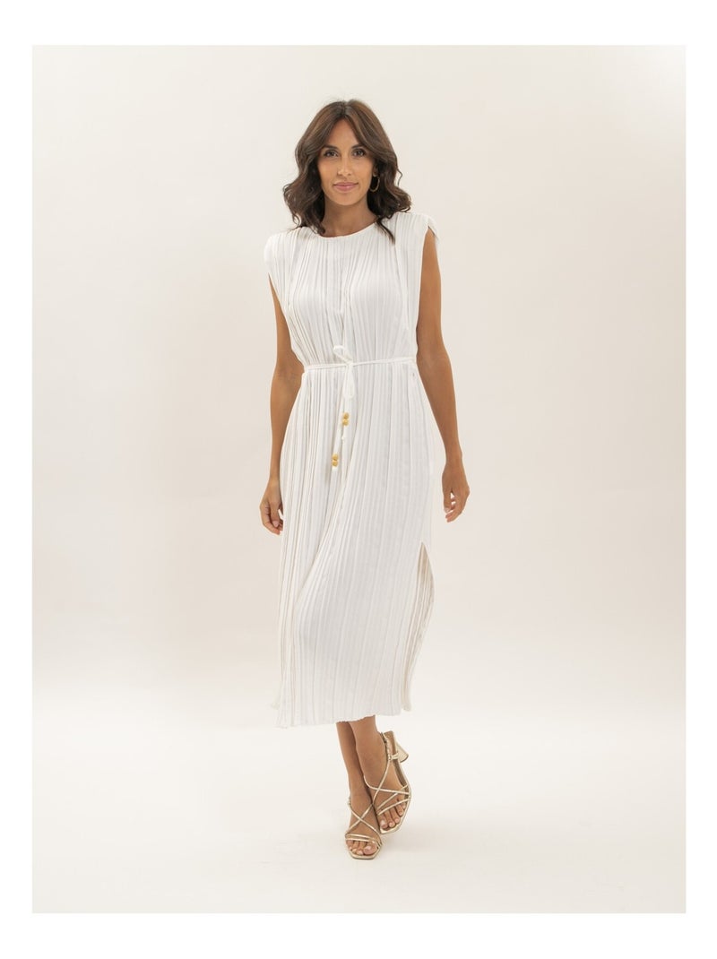 Robe midi plissée IROVE Blanc - Kiabi