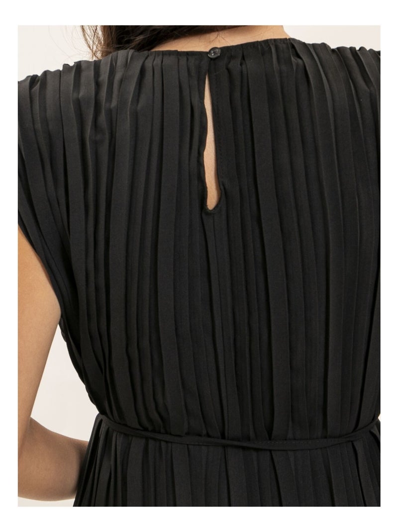 Robe midi plissée IROVE Noir - Kiabi