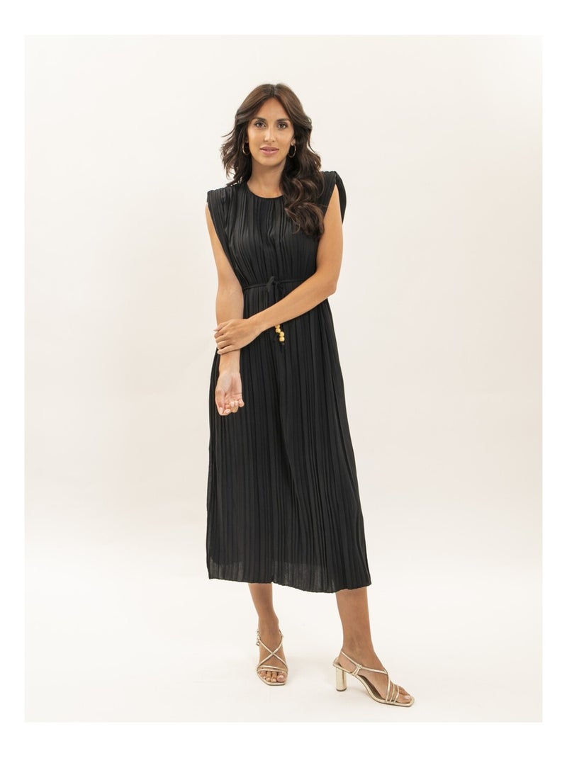 Robe midi plissée IROVE Noir - Kiabi