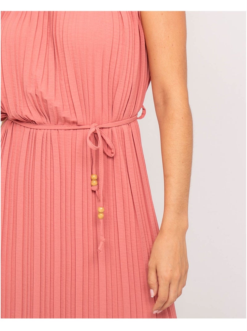 Robe midi plissée IROVE Orange corail - Kiabi