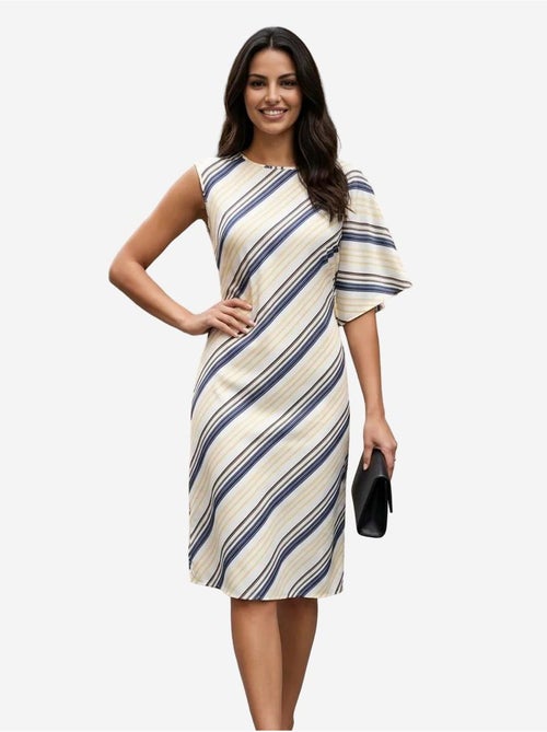 Robe midi rayée en lyocell my fashion - Kiabi Robe midi rayée en lyocell my fashion - Kiabi