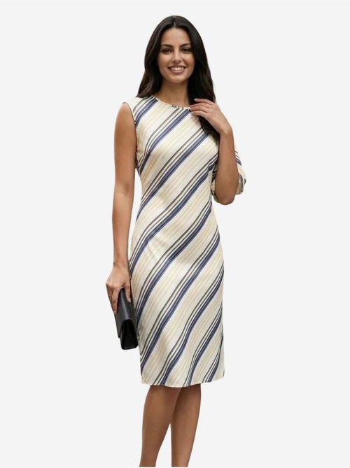 Robe midi rayée en lyocell my fashion - Kiabi Robe midi rayée en lyocell my fashion - Kiabi