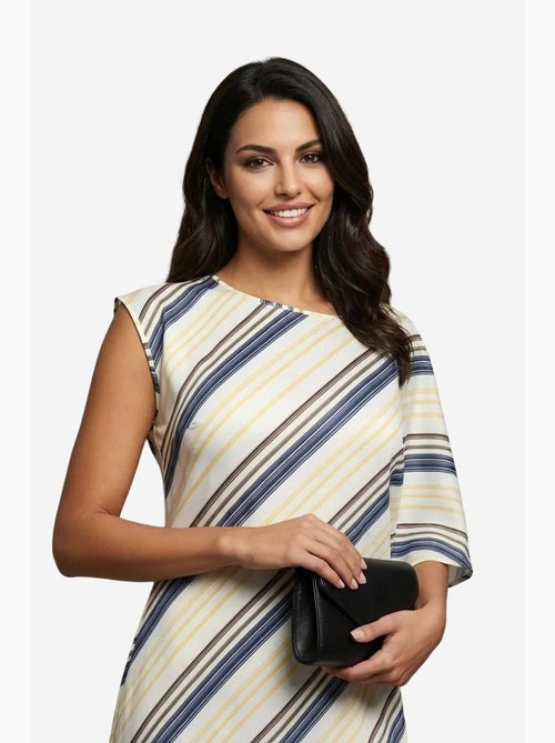 Robe midi rayée en lyocell my fashion - Kiabi Robe midi rayée en lyocell my fashion - Kiabi