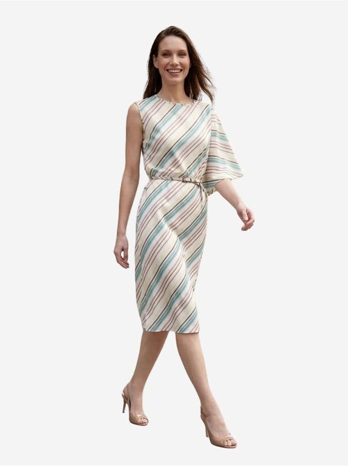 Robe midi rayée en lyocell my fashion - Kiabi Robe midi rayée en lyocell my fashion - Kiabi