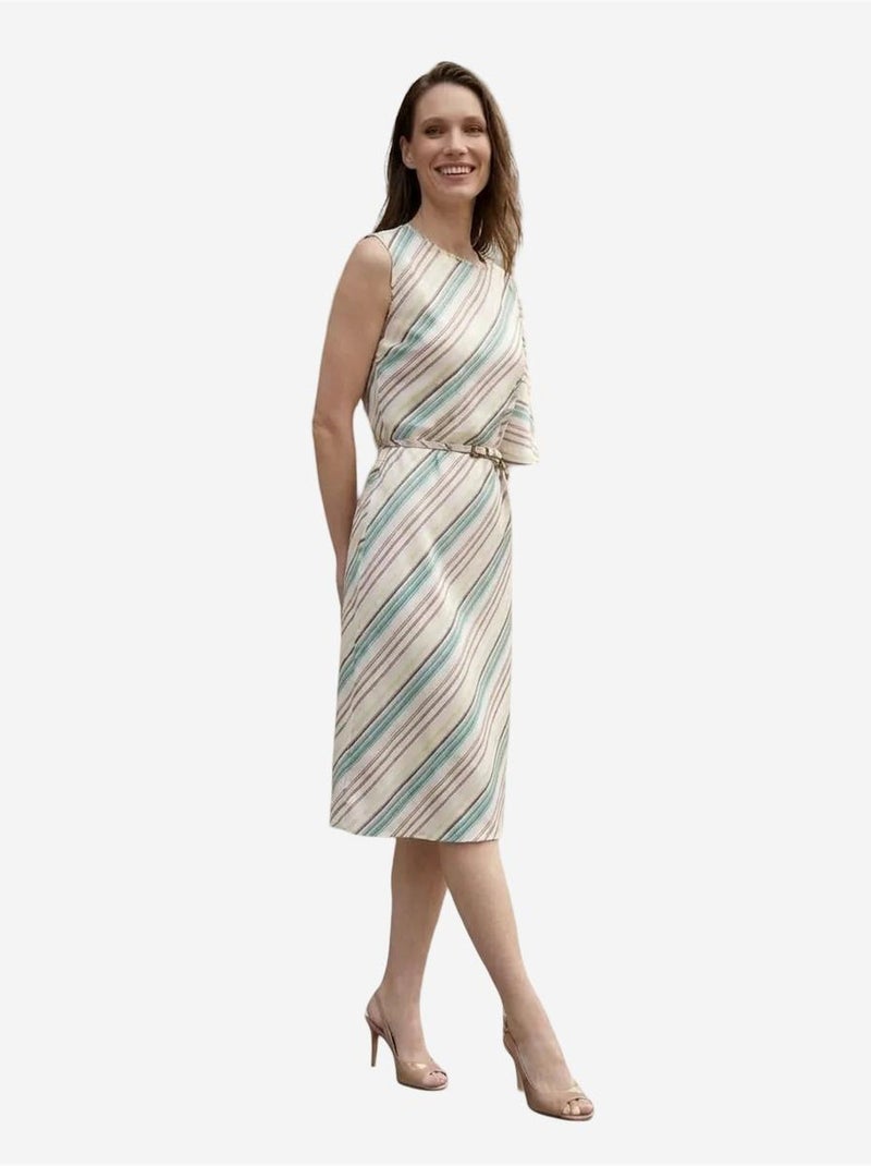Robe midi rayée en lyocell my fashion Bleu pastel - Kiabi