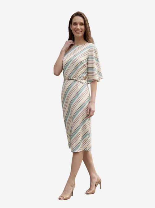 Robe midi rayée en lyocell my fashion - Kiabi Robe midi rayée en lyocell my fashion - Kiabi