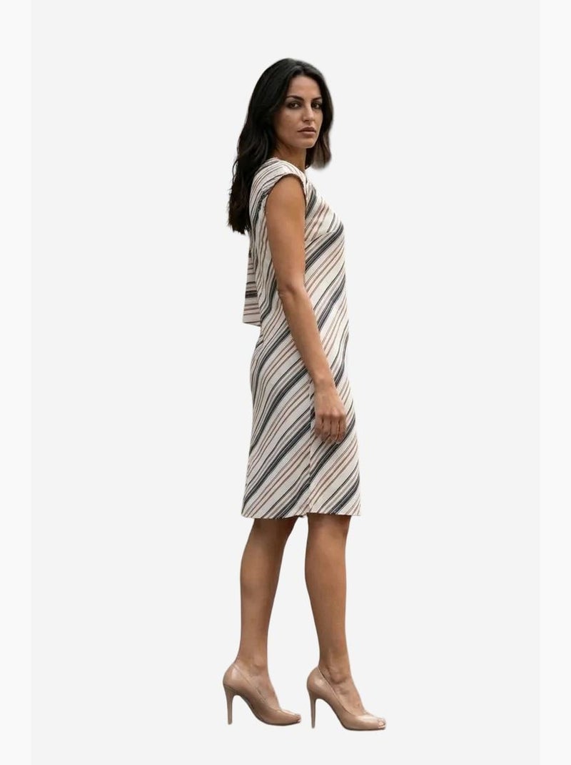 Robe midi rayée en lyocell my fashion Marron clair - Kiabi