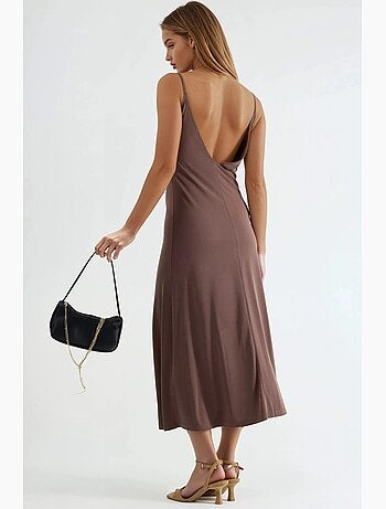 Robe midi sans manches à col en v busem
