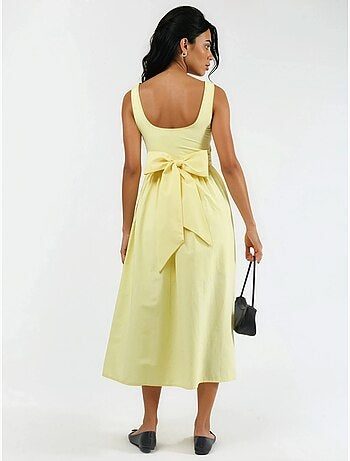 Robe midi sans manches a encolure arrondie busem