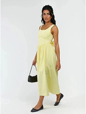 Robe midi sans manches a encolure arrondie busem
