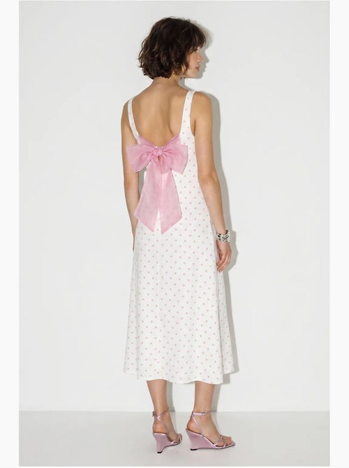 Robe midi sans manches à pois avec lien lucci - Kiabi Robe midi sans manches à pois avec lien lucci - Kiabi