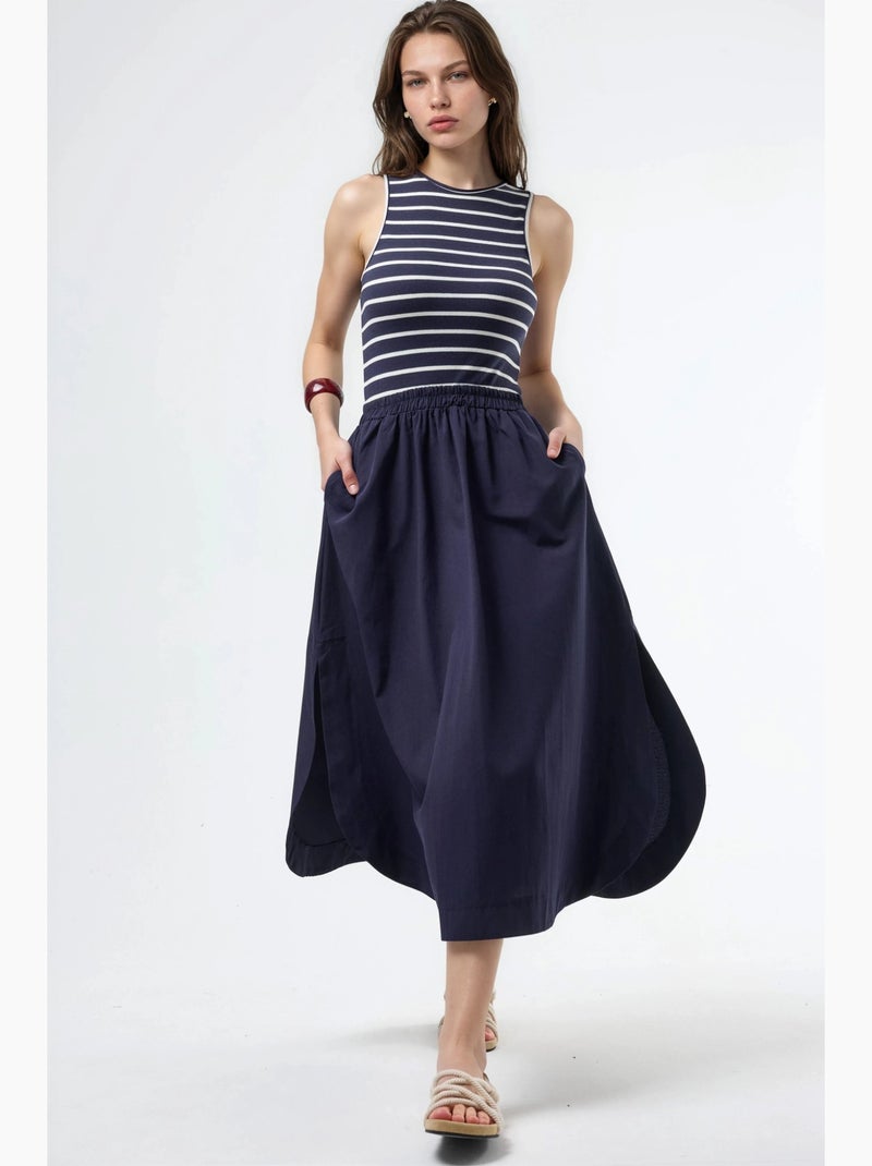 Robe midi sans manches à rayures busem Bleu marine - Kiabi