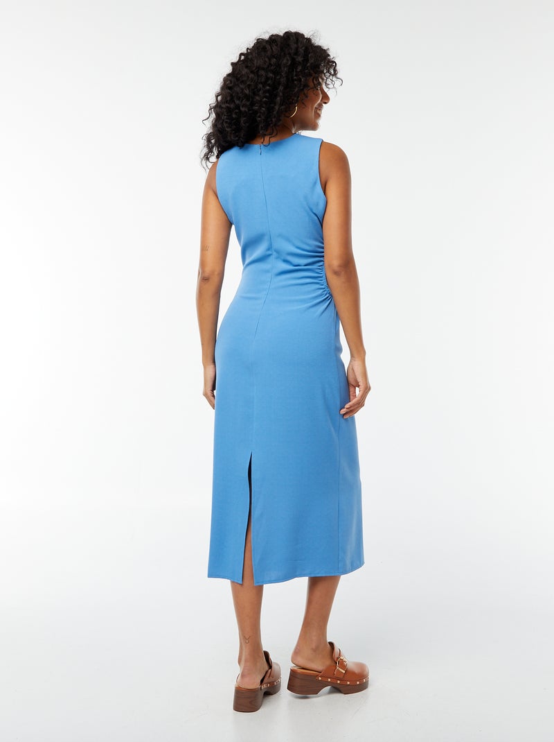 Robe midi sans manches ajourée sur le côté Bleu - Kiabi