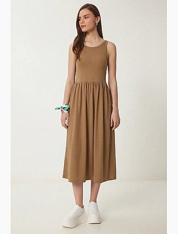 Robe midi sans manches avec détail élastique istanbul