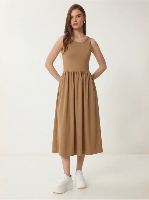 Robe midi sans manches avec détail élastique istanbul - Kiabi