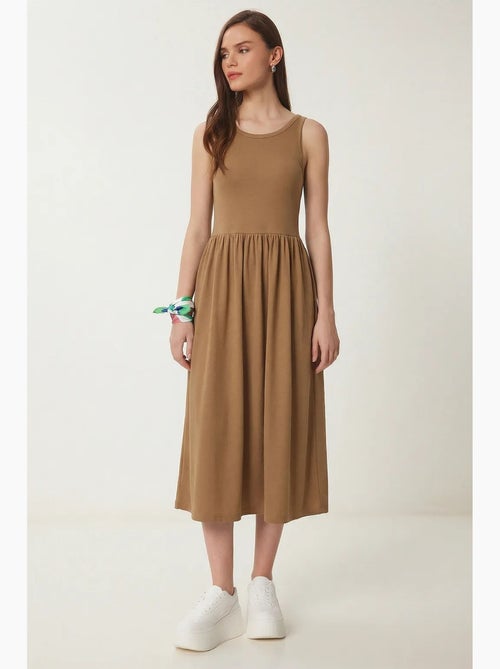 Robe midi sans manches avec détail élastique istanbul - Kiabi