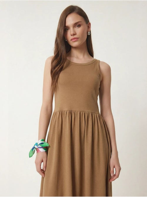 Robe midi sans manches avec détail élastique istanbul - Kiabi