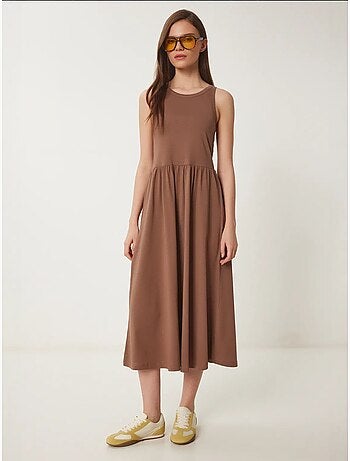 Robe midi sans manches avec détail élastique istanbul