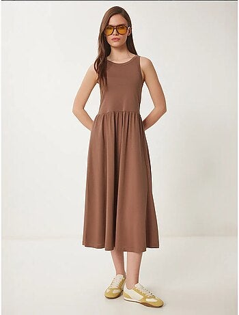 Robe midi sans manches avec détail élastique istanbul