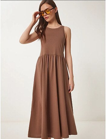 Robe midi sans manches avec détail élastique istanbul