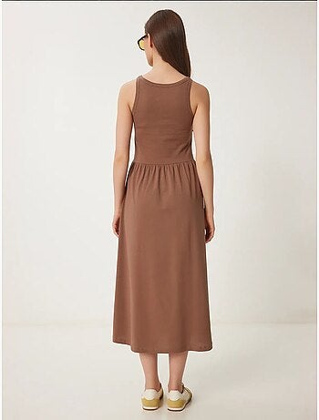 Robe midi sans manches avec détail élastique istanbul