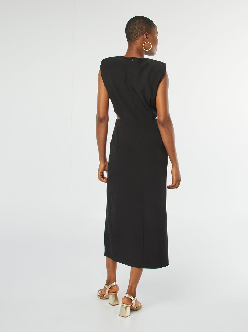 Robe midi sans manches avec ouvertures à la taille Noir - Kiabi