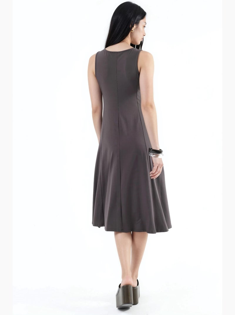 Robe midi sans manches avec poches busem Gris foncé - Kiabi