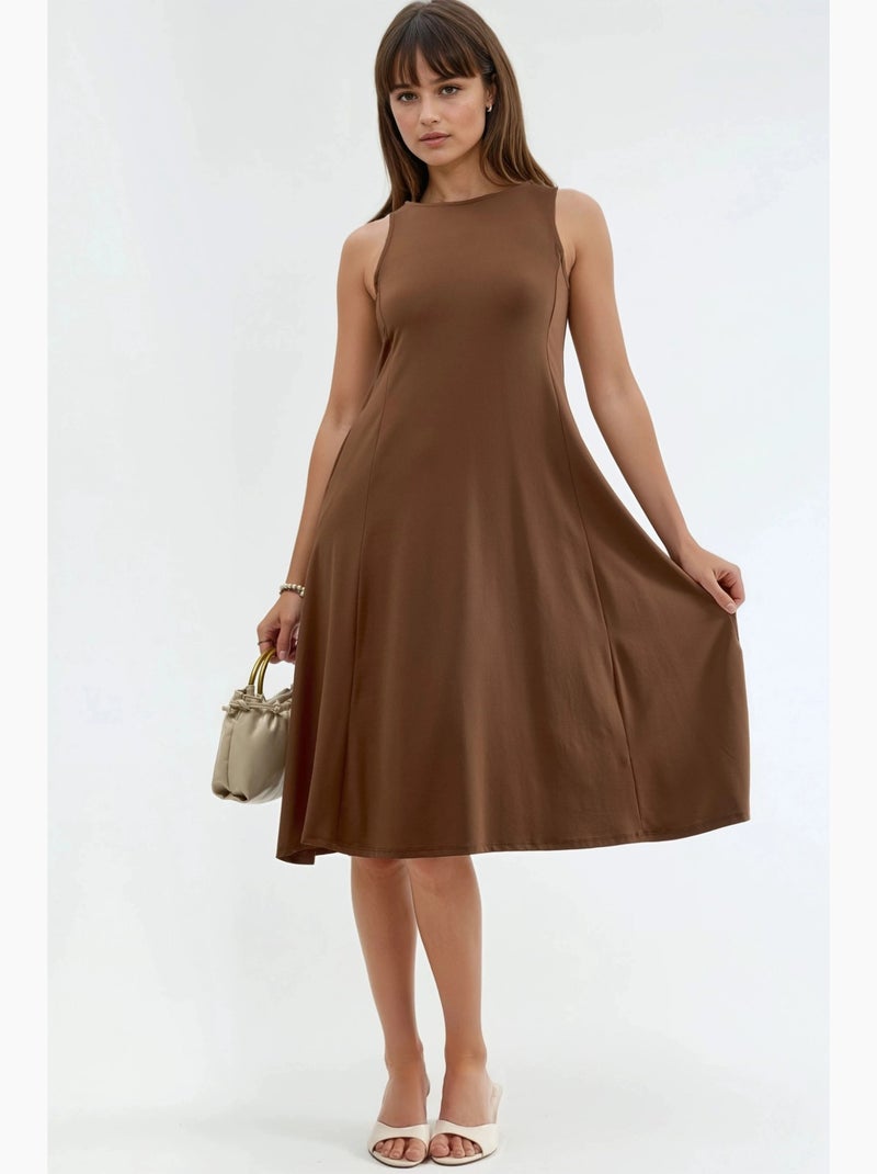 Robe midi sans manches avec poches busem Marron clair - Kiabi