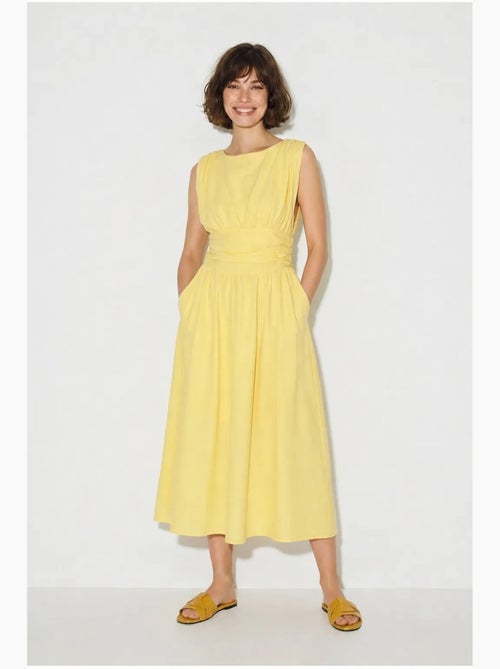 Robe midi sans manches coupe trapèze femme lucci - Kiabi