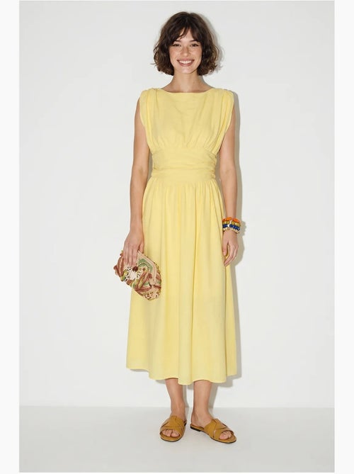 Robe midi sans manches coupe trapèze femme lucci - Kiabi