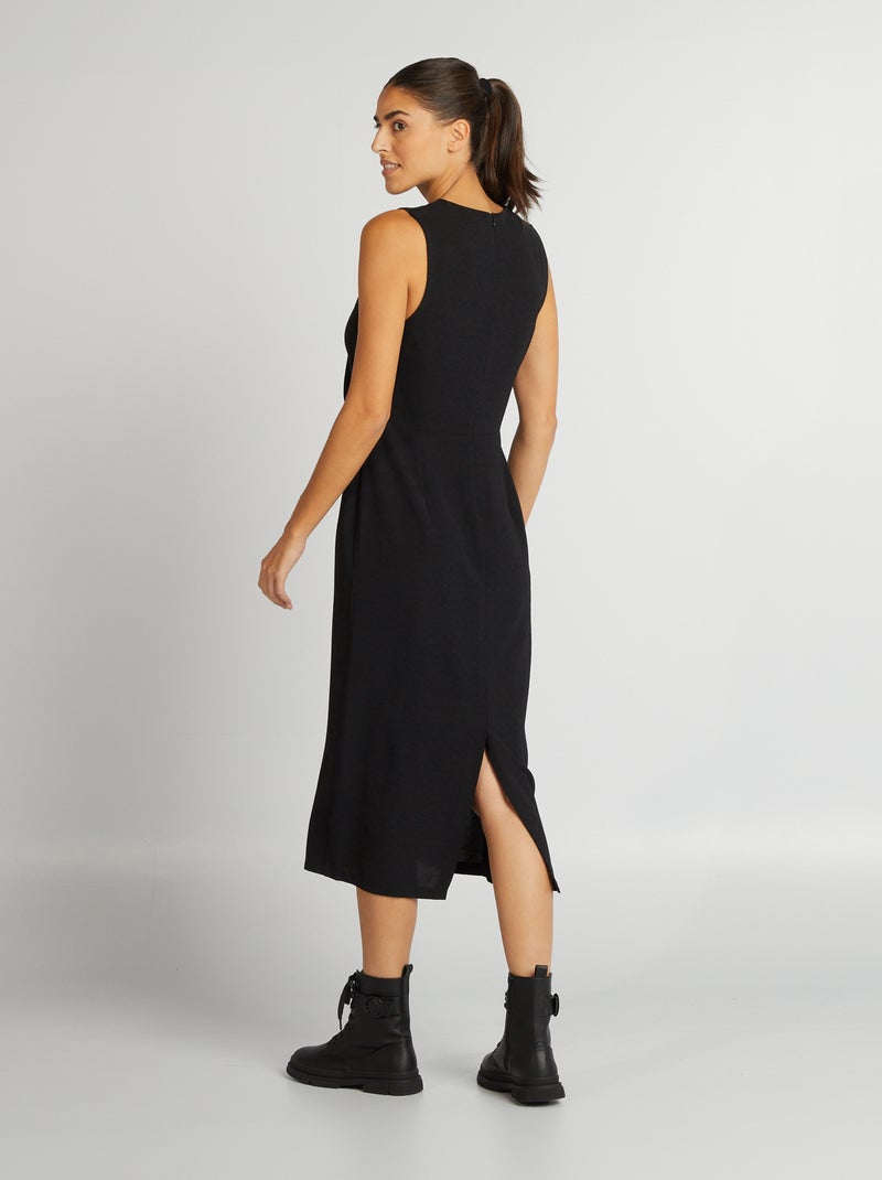 Robe midi sans manches noir - Kiabi